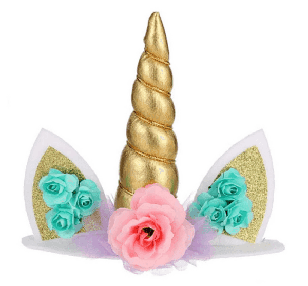 Unicorn Horn Cake Topper (Gold) - Party Palace