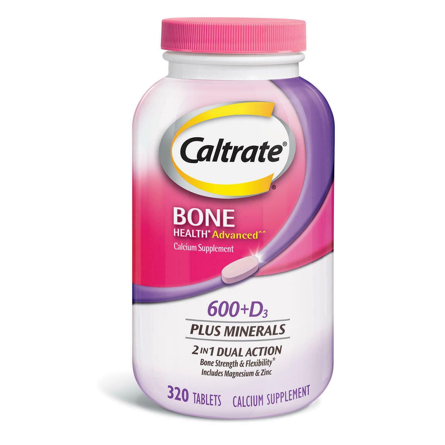 Caltrate 600+D3 Plus Minerals Calcium, Vitamin D3 Supplement Tablet 600 ...