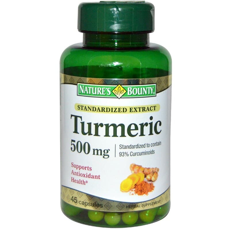 Nature's Bounty, Turmeric, Standardized Extract, 500 mg, 45 Capsules ...
