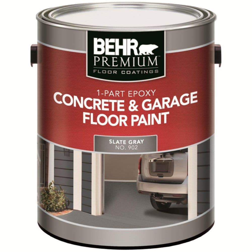 Behr 1-Part Epoxy Acrylic Concrete & Garage Floor Paint - Slate Gray, 3 ...