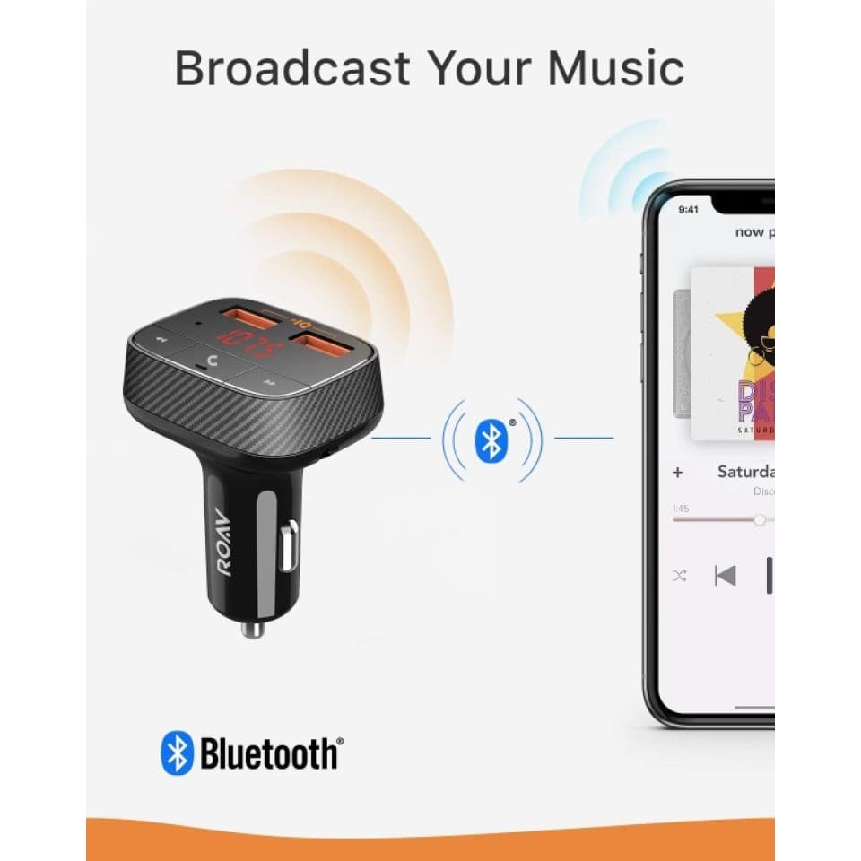 Anker Roav SmartCharge Car Kit F0 Bluetooth FM Transmitter with Car ...
