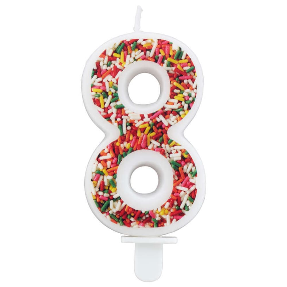 Wilton 'Number Eight' Sprinkle Candle Cake Toppers & Party Candles ...