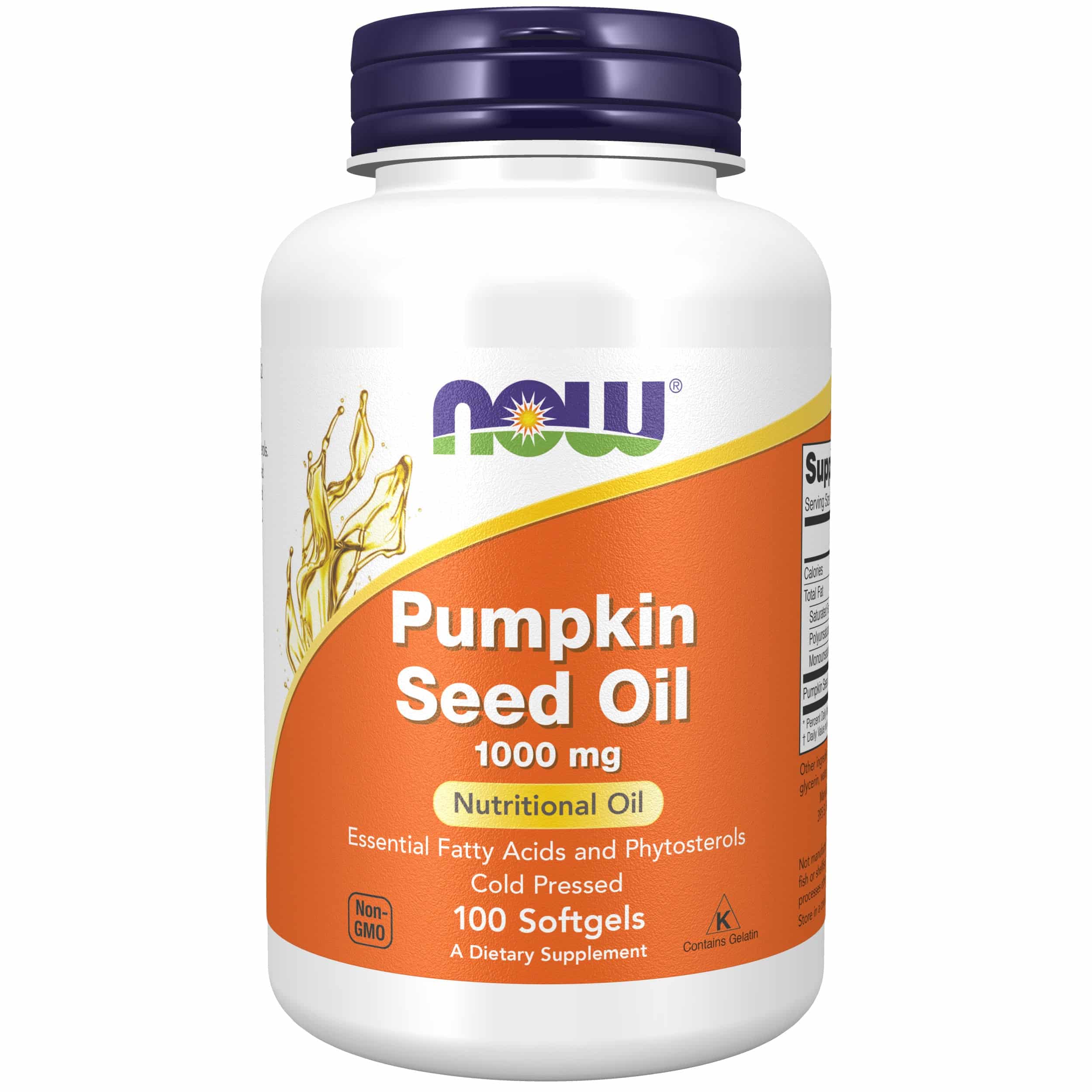 NOW Foods Pumpkin Seed Oil 1000 mg - 100 Softgels | Cosmetology.co.za