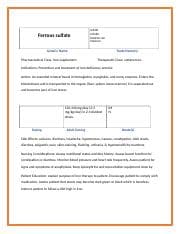 Week 7 OB Medication Cards.docx - Ferrous sulfate InFeD Infufer ...