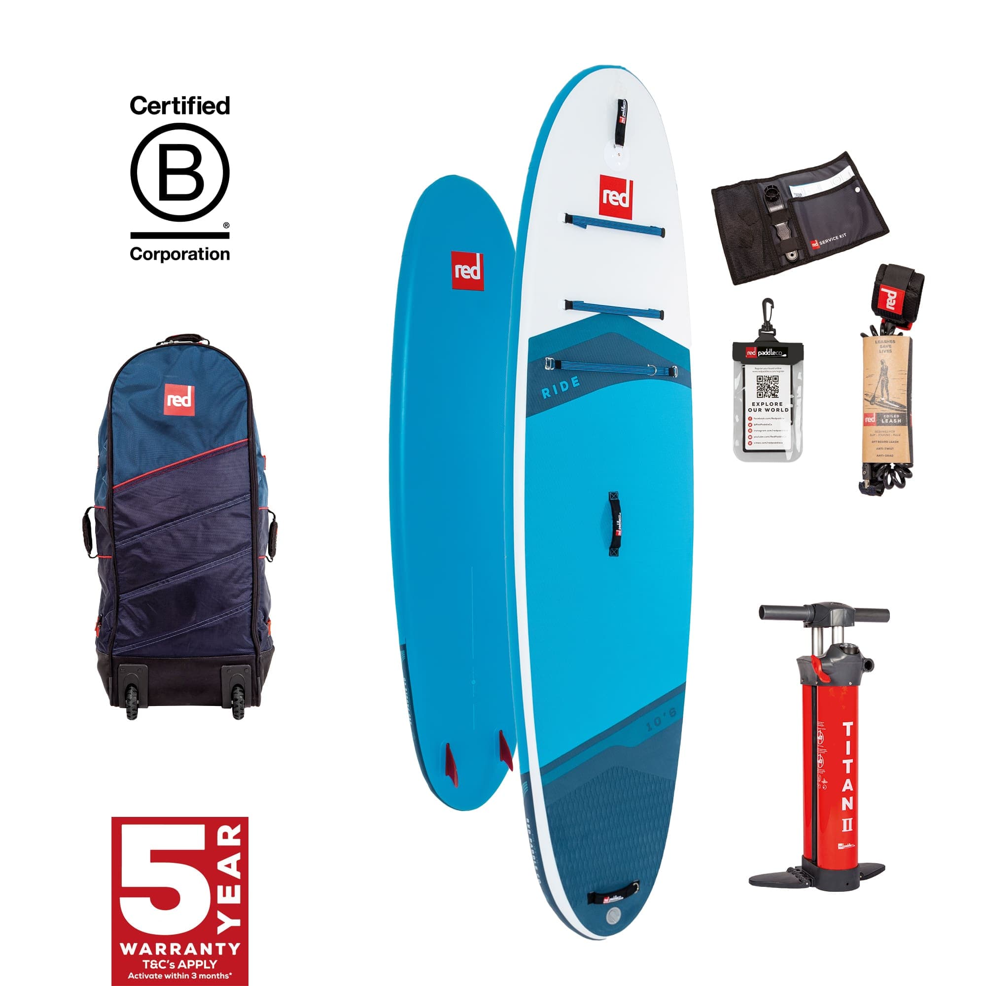 Red Paddle Co Ride 10'6" Inflatable MSL SUP Package