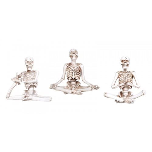 Yoga Skeletons Set of 3 Statues - Yogi Pose Skeletons