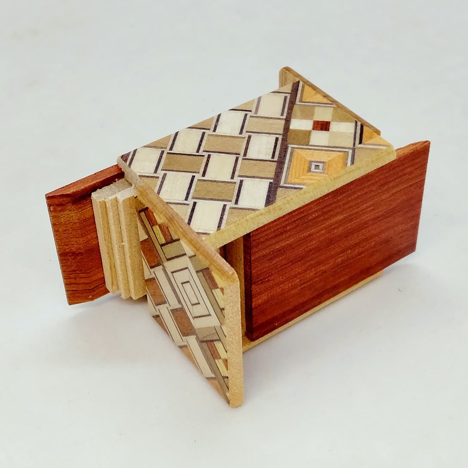 18 steps Solid Ichimatsu Mosaic Mame 1 sun Japanese puzzle box Himitsu ...