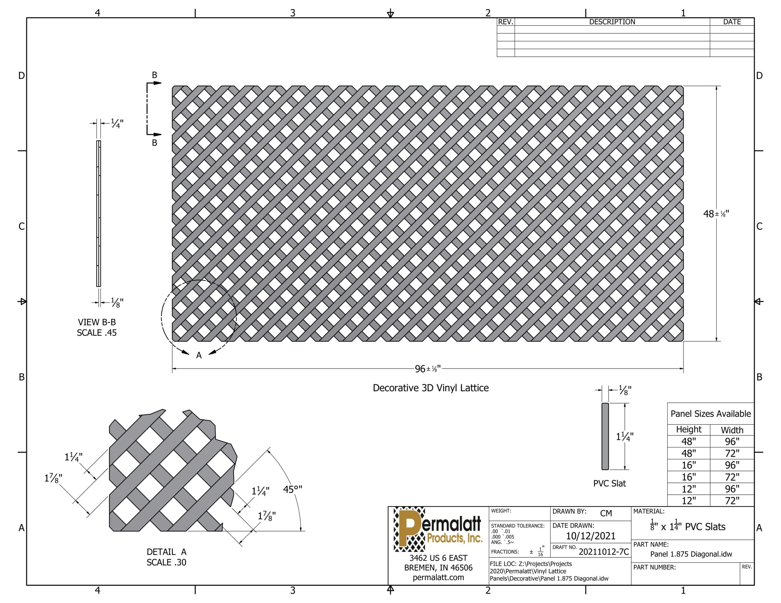 Product Information Sheets - Traditional Diagonal And Square Lattice