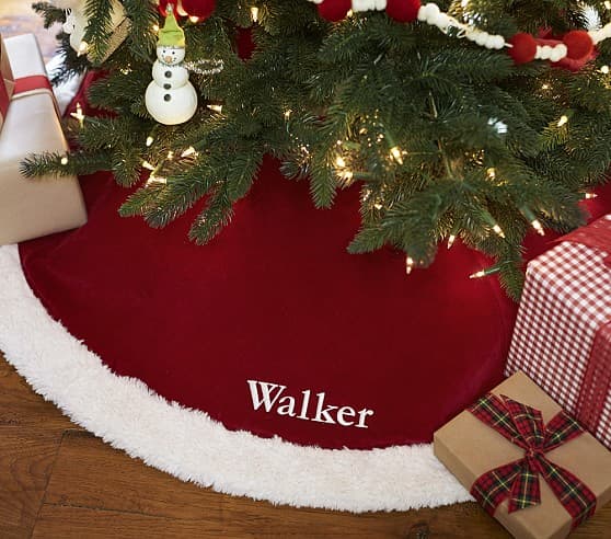 Red Velvet Tree Skirt | Pottery Barn Kids
