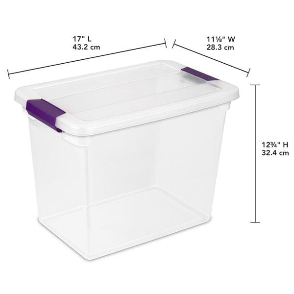 Sterilite 1763 - 27 Qt. ClearView™ Latch Box Sweet Plum 17631706