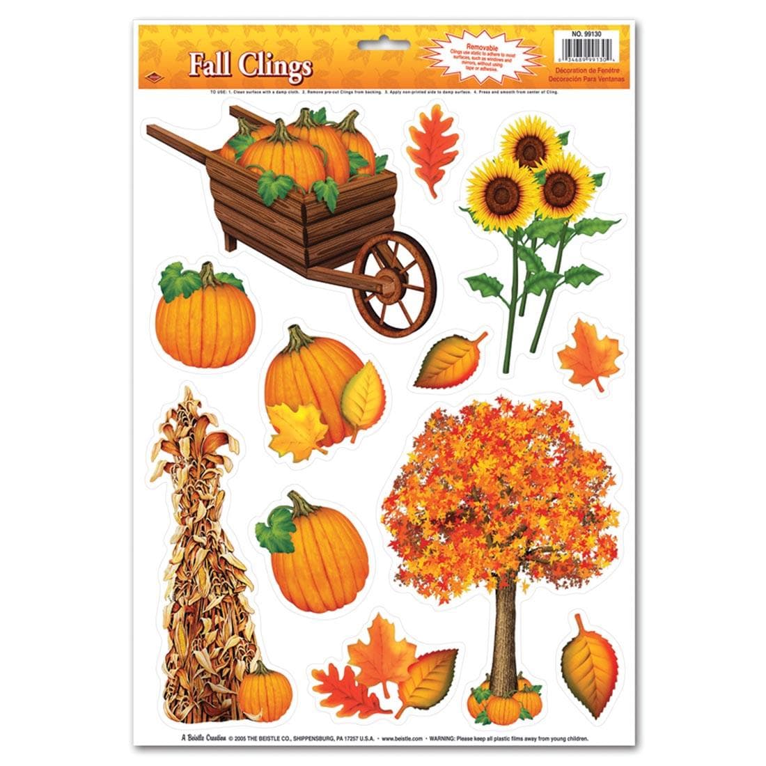 Fall Window Clings by Beistle Company 12-Piece Set