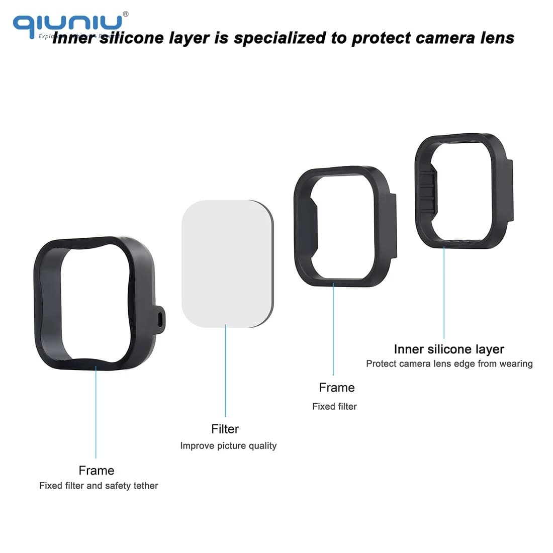 QIUNIU CPL ND Filter for GoPro Hero 7 6 5 Black Color Red Magenta ...