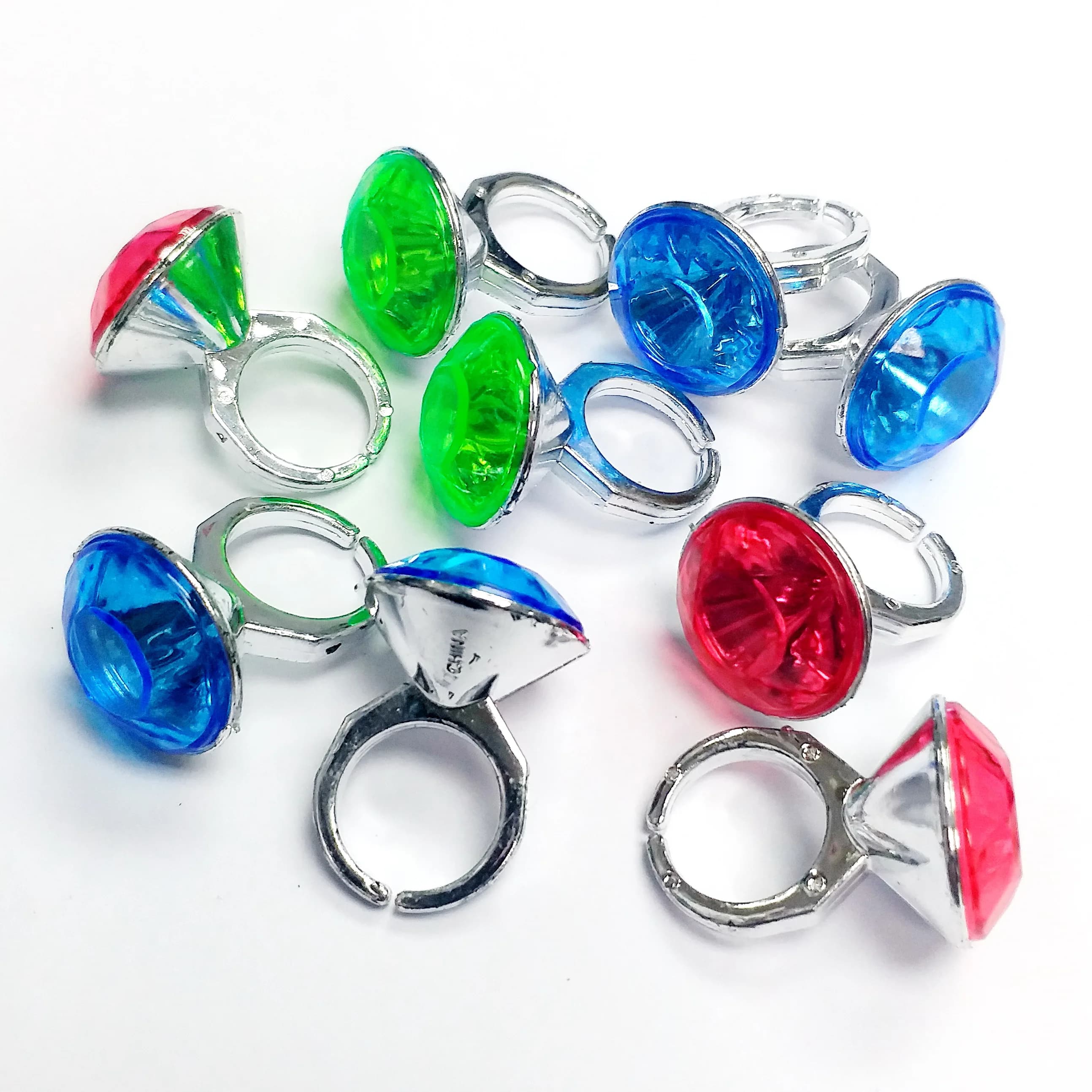200 Plastic DIAMOND Princess Girl Rings 203 642 Toy Kid Party Favor ...