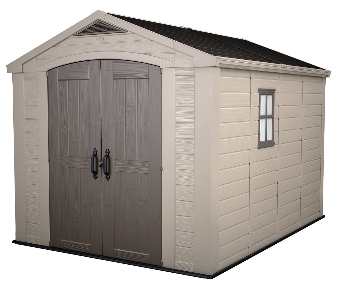 Keter Factor 8x11 ft. Durable Resin Outdoor Storage Shed With Floor and ...