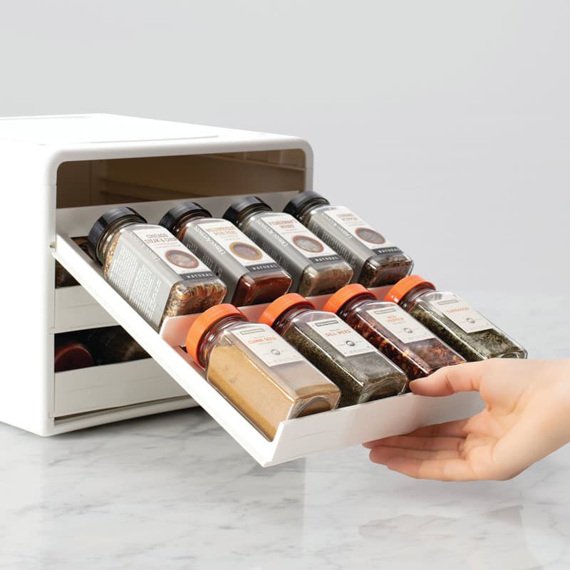 YouCopia® SpiceStack® Adjustable Spice Rack Organizer, White, 24-Bottle ...