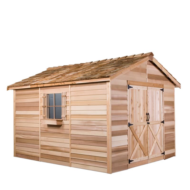 Cedarshed Rancher 10 ft. W x 12 ft. D Western Red Cedar Wood Storage ...
