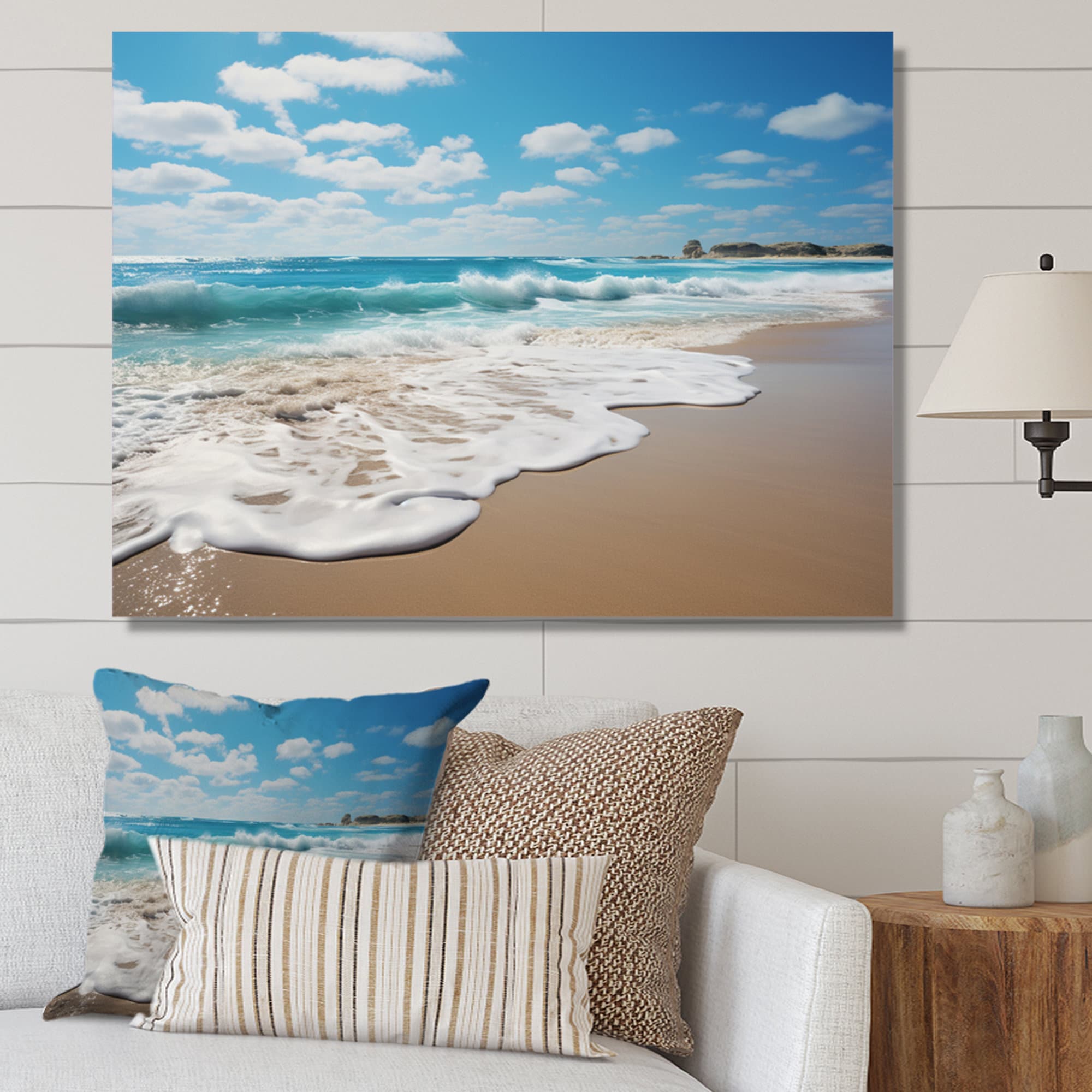 Dovecove Scenic Landscape Coastal Serenity III Framed On Canvas Print ...