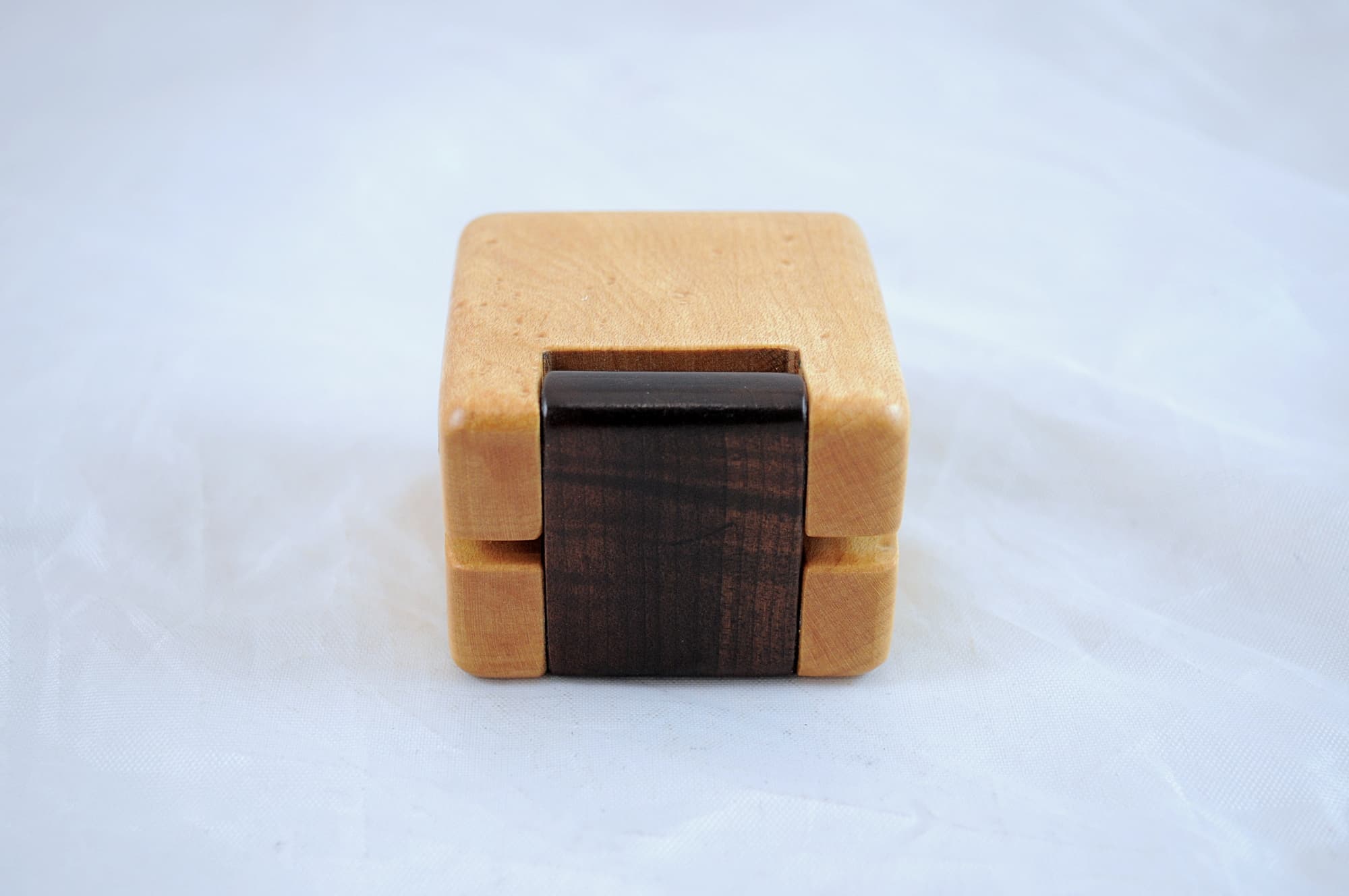Double Hinged Wood Ring Box | Birdseye Maple & Roasted Curly Maple #124 ...