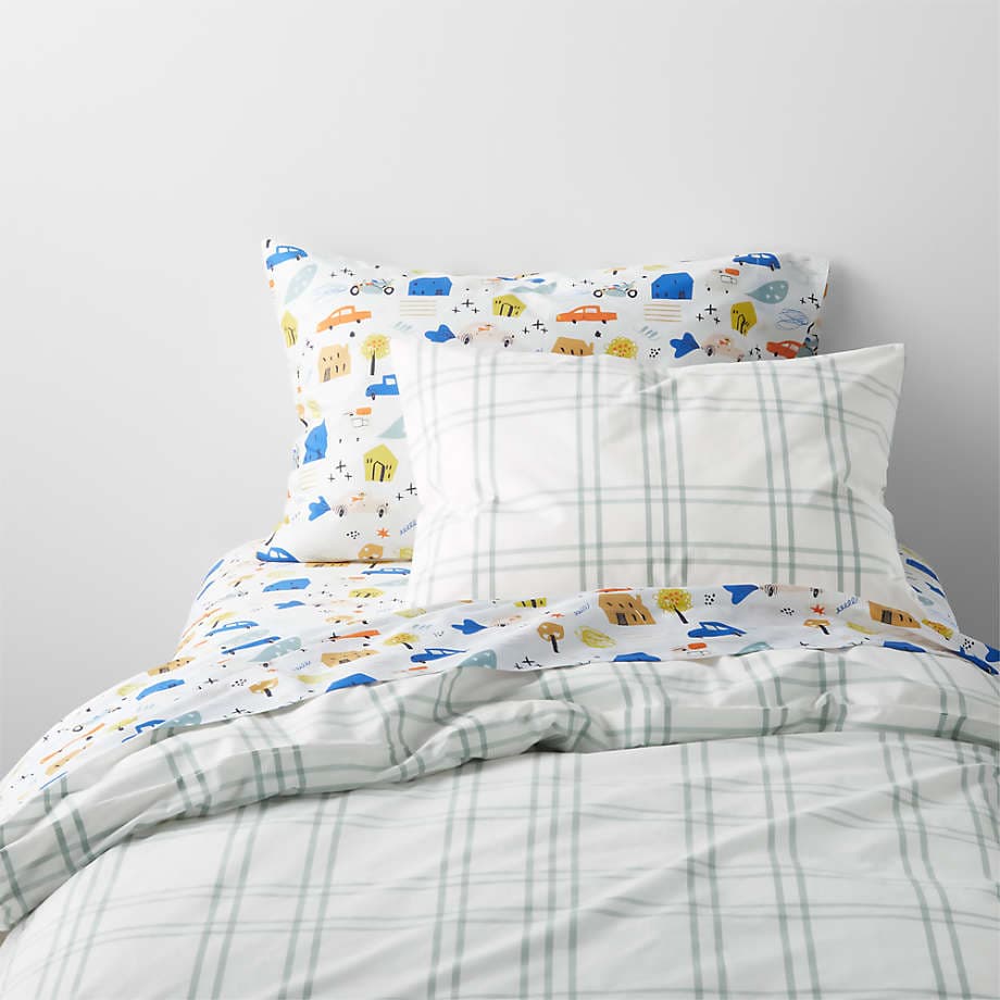 Stax Kids Organic Cotton Blue Duvet Cover | Crate & Kids