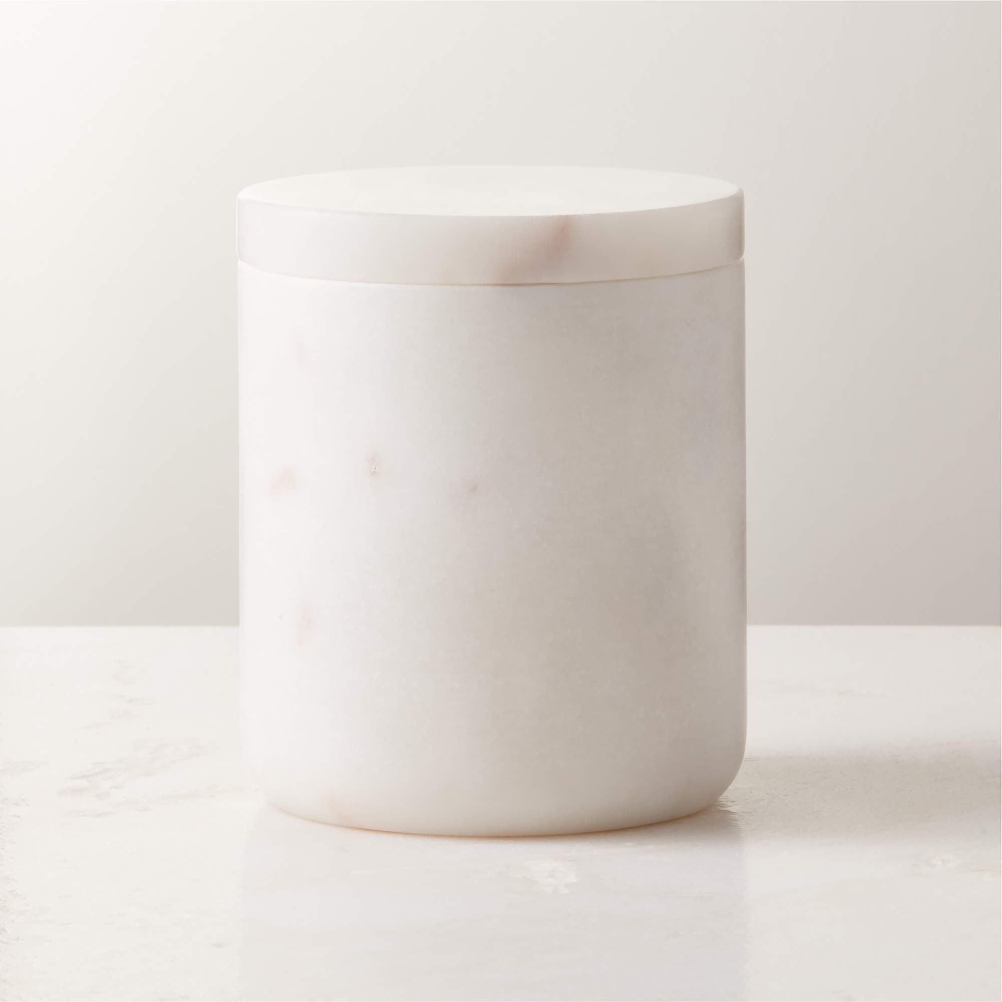 Large White Marble Canister + Reviews | CB2 Canada