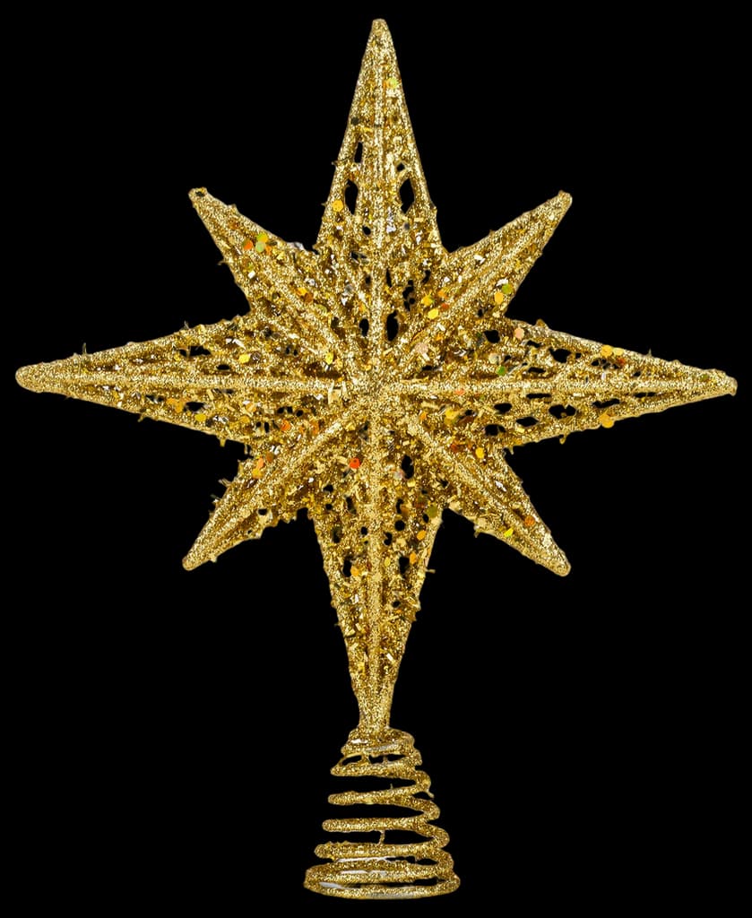 Snapklik.com : 8 Inch Bethlehem Glitter Gold Star Christmas Tree Topper ...
