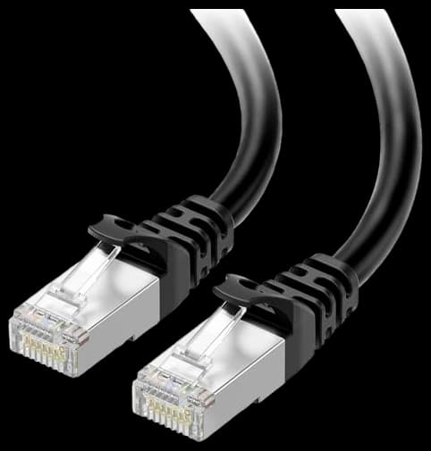 Cable Matters Snagless Shielded Cat6A Ethernet Cable 50 ft (SSTP, SFTP Shielded Ethernet Cable, Shielded Cat6 Cable, Cat 6 Shielded Network Cable) in Black