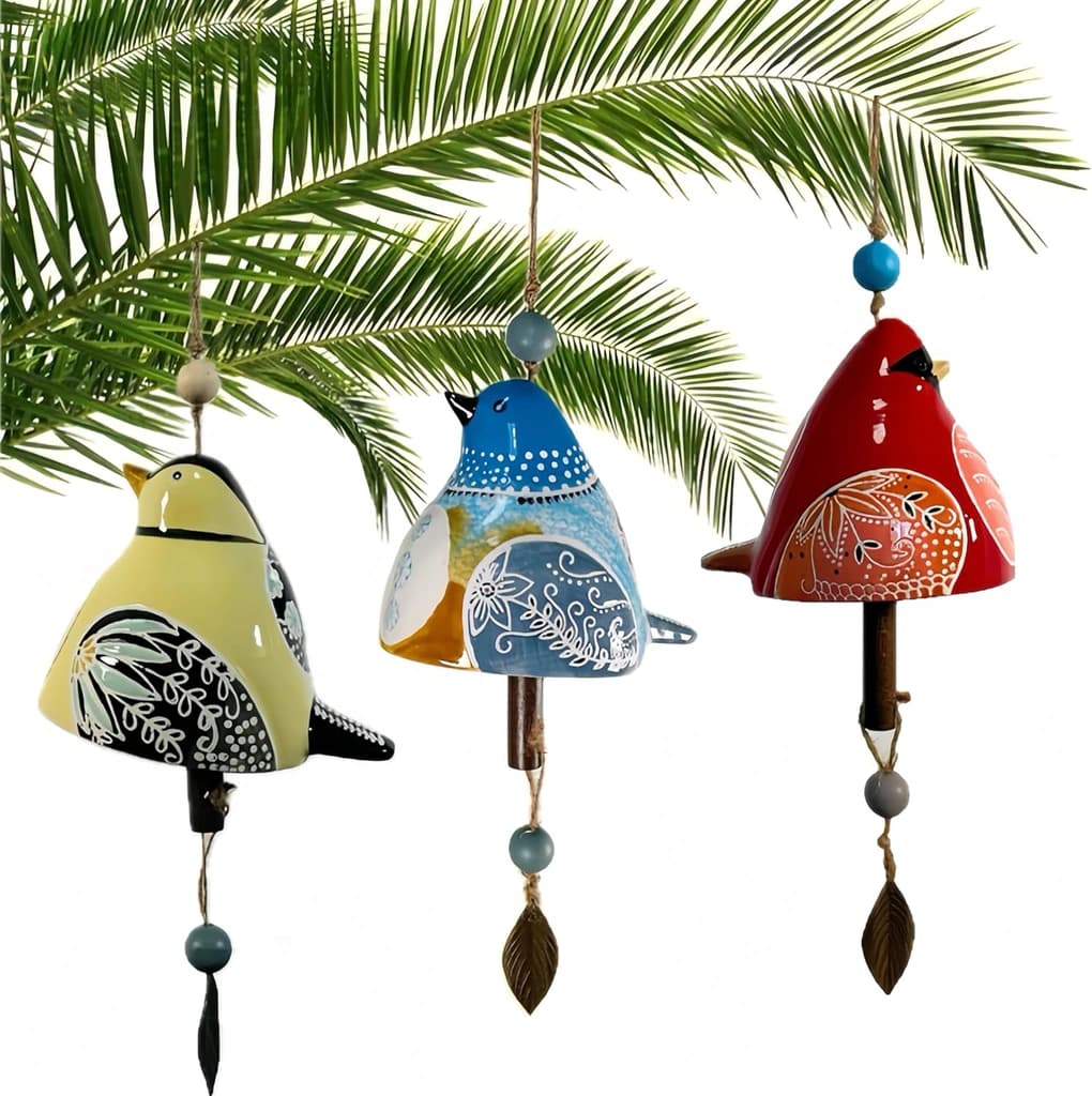 Uncommon Goods | Rainbow Ceramic Chime Duo | Wind Chimes
