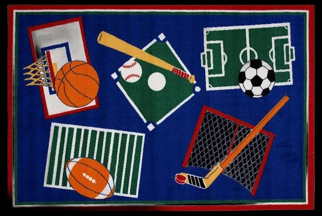 LA Rug Fun Time Sports America Multi Colored 3 ft. x 5 ft. Area Rug GI ...