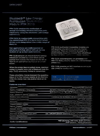 EnOcean PTM 215B Wireless Switch & Sensor Module Datasheet | Manualzz