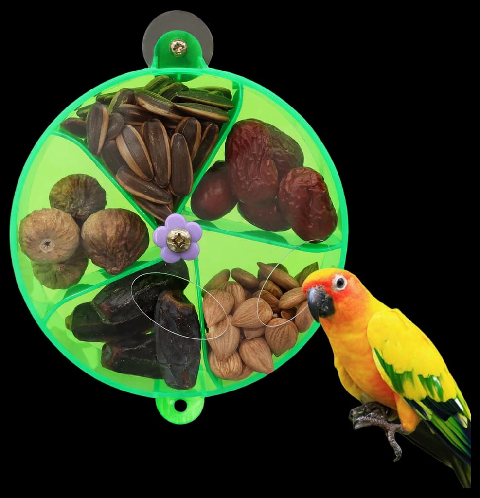 DVHEY Green Bird Creative Foraging System Foraging Wheel,Seed Food ...