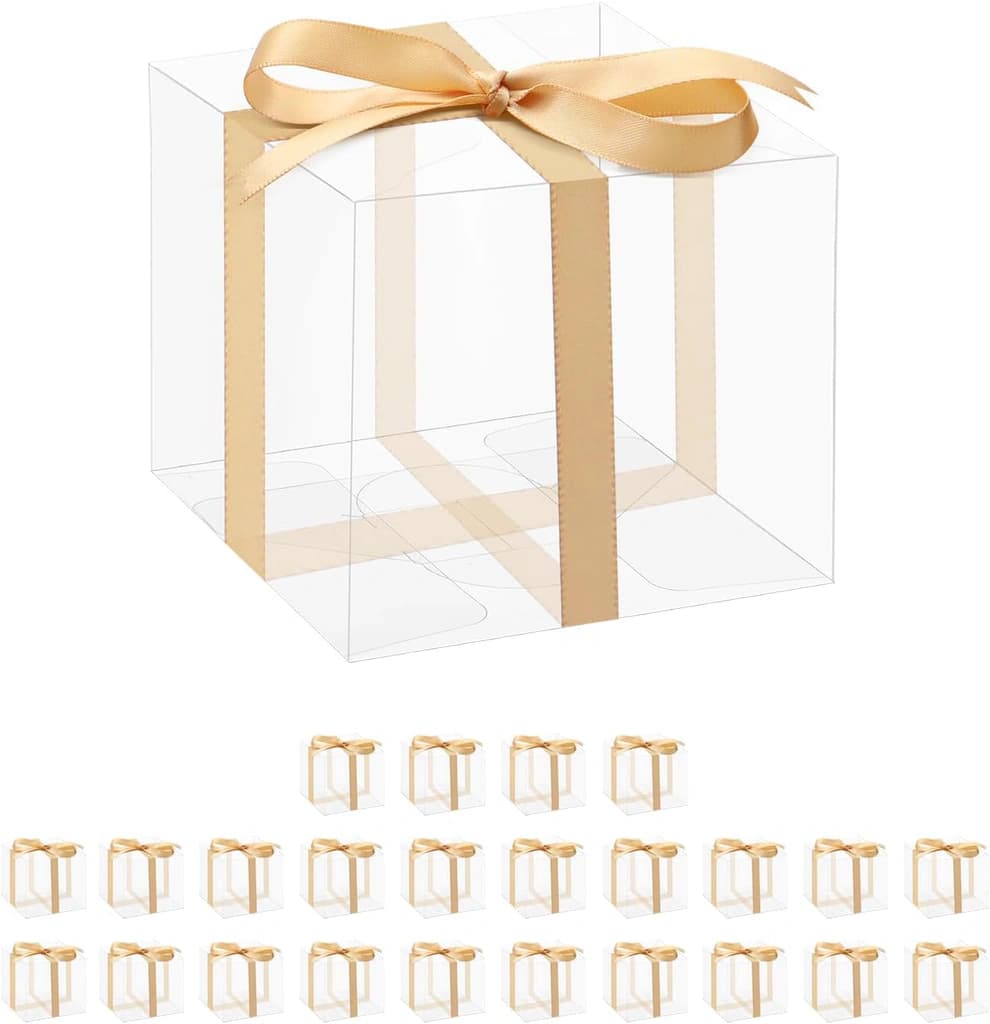 Clear Plastic Gift Boxes 20PCS Clear PVC Box Packaging Boxes Wedding
