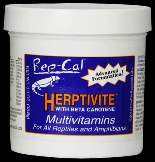 Rep-Cal 52299 SRP00300 Herptivite Multivitamin and Mineral Powder Reptile/Amphibian Supplement, 3.3 oz