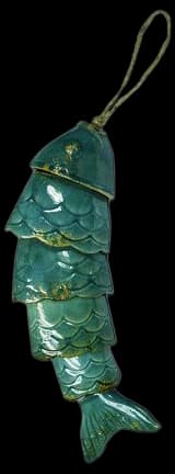 Turquoise Ceramic Fish Wind Chime in 2025 | Ceramic fish, Pottery ...