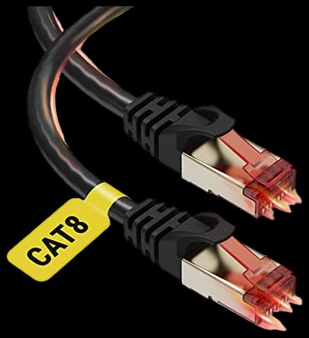Ultra Clarity Cables Cat 8 Ethernet Cable 3ft - High Speed Cat8 Internet WiFi Cable 40 Gbps 2000 Mhz - RJ45 Connector with Gold Plated - Compatible with Cat 6 - Black - 3 feet