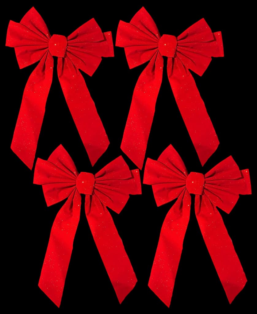 Bfogop Glitter Red Christmas Bows Outdoor Decorations, 9”x5.5 ...