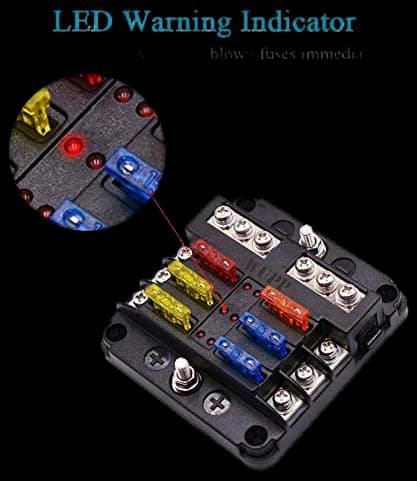 WUPP 12-Way Waterproof Fuse Block with LED Indicator