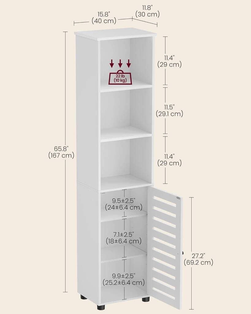 Tall Freestanding Bathroom Storage With Open Shelves By Momentum