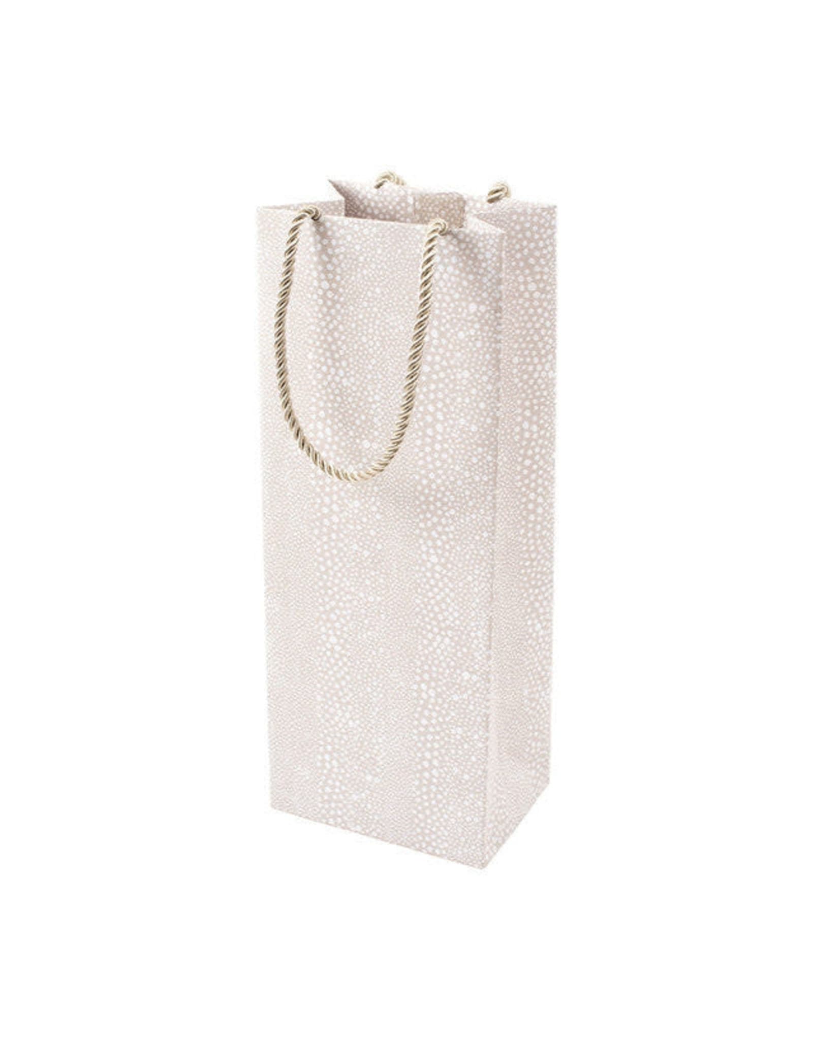 Caspari Pebble Grey Wine And Bottle Gift Bag - Digs N Gifts