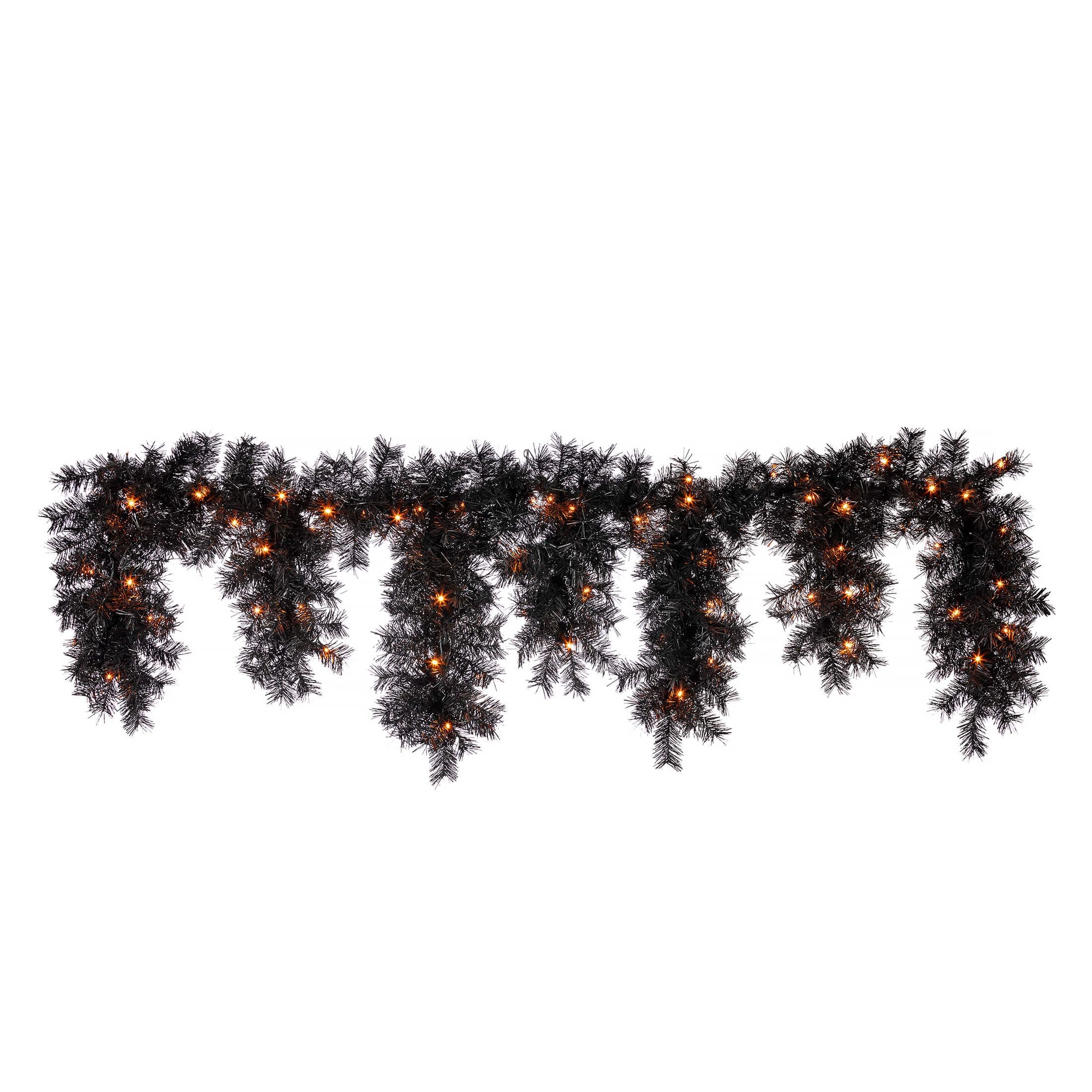 Black Halloween Lighted Cascading Garland With Orange by Gerson ...