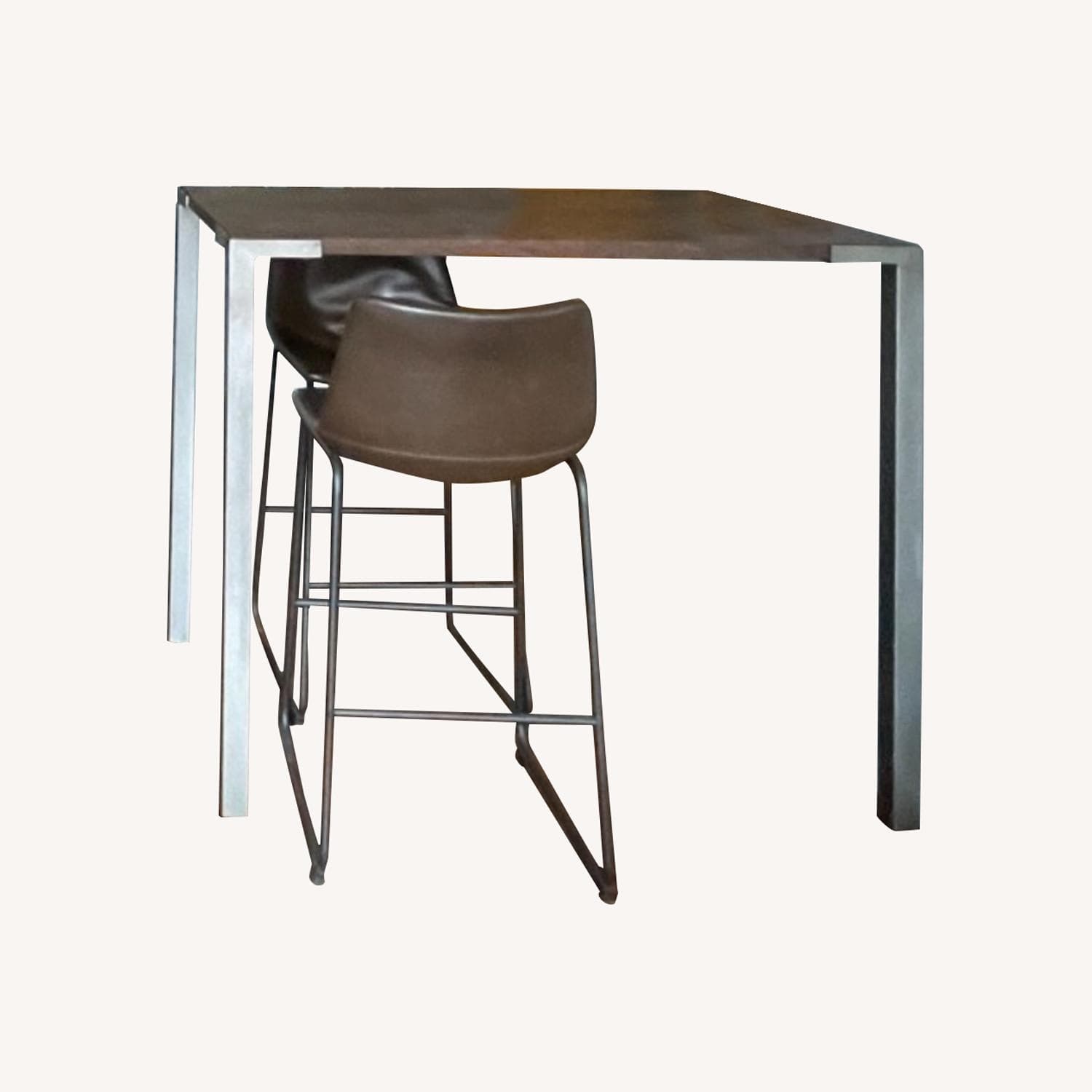 CB2 Stilt High Dining Room Table + 2 Bar Chairs - AptDeco