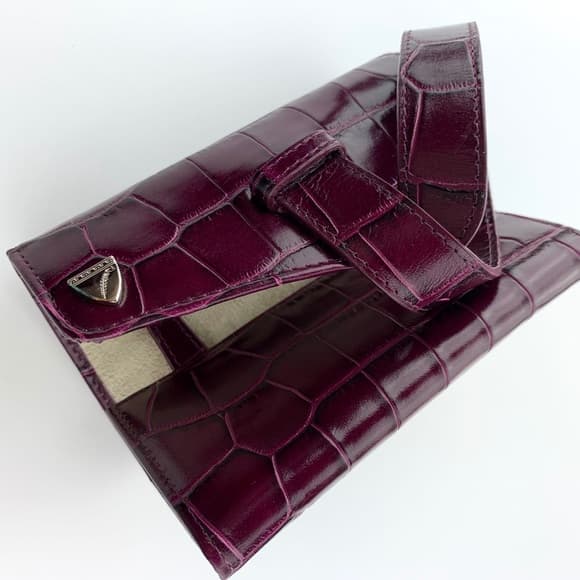 Aspinal Of London | Bags | Aspinal Of London Croc Jewelry Roll Case ...