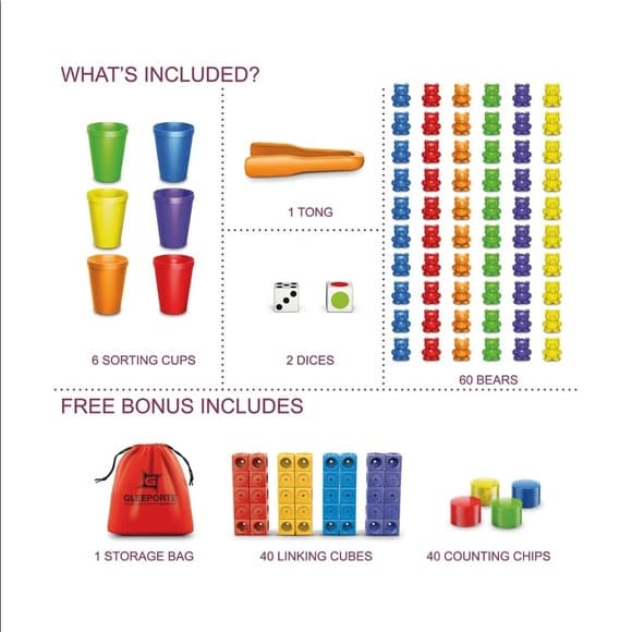Gleeporte | Toys | Nwt Rainbow Counting Bears With Matching Sorting ...