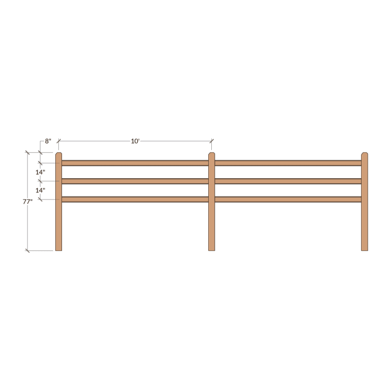 Cedar Split-Rail End Post - 3 Rail - Fence Supply Inc