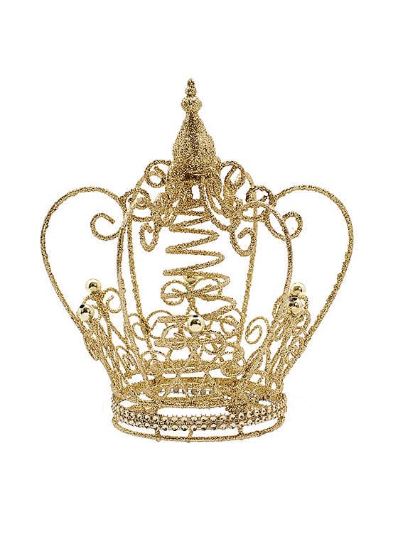Gold Glitter Crown Tree Topper | Freemans