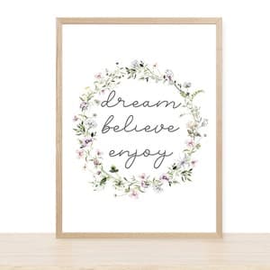 Printable Wildflowers Wall Art With Motivational Quote - Etsy