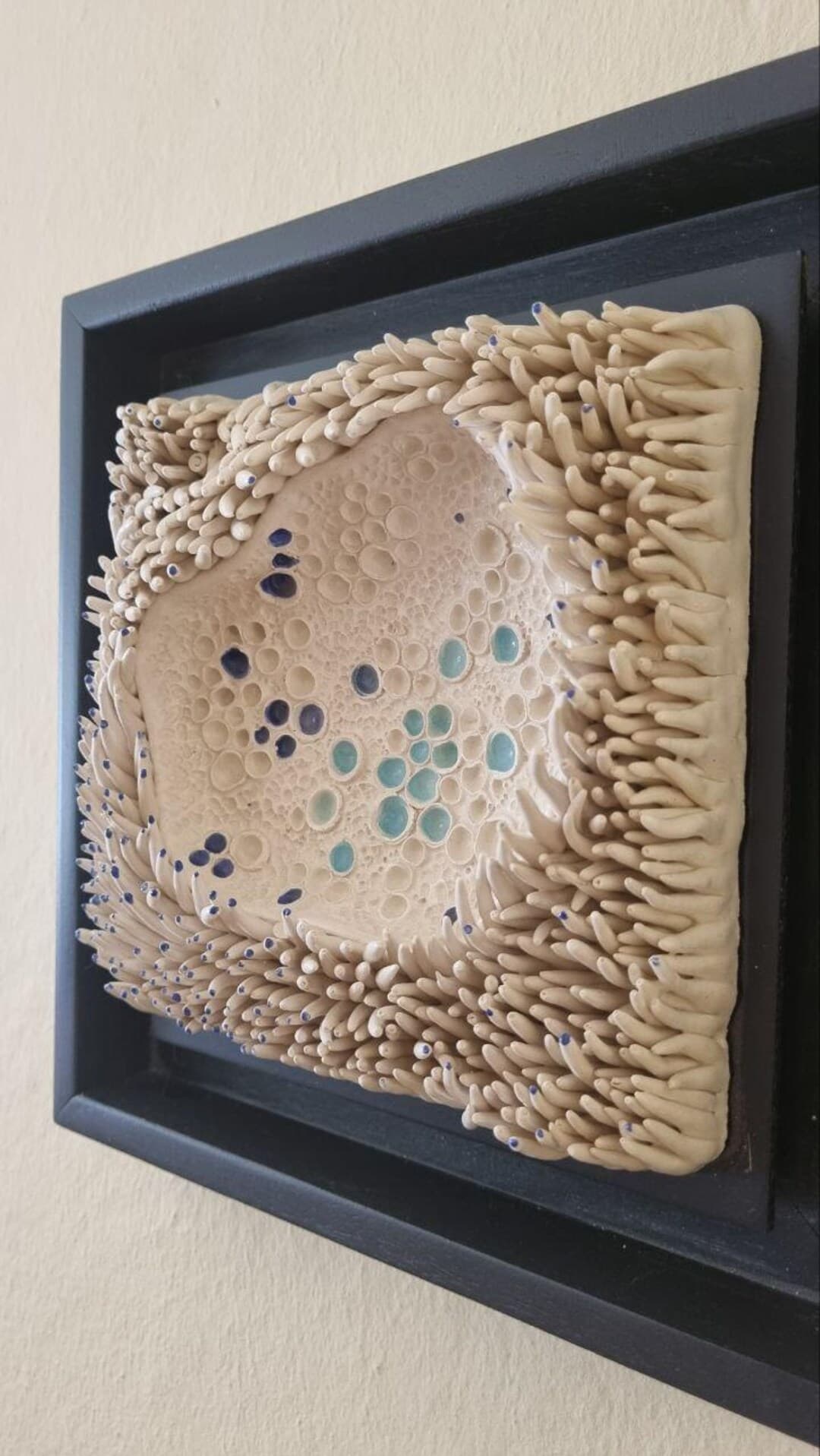 Ceramic Coral Wall Sculpture 11x11 Inch Boho Coastal Decor Natural ...