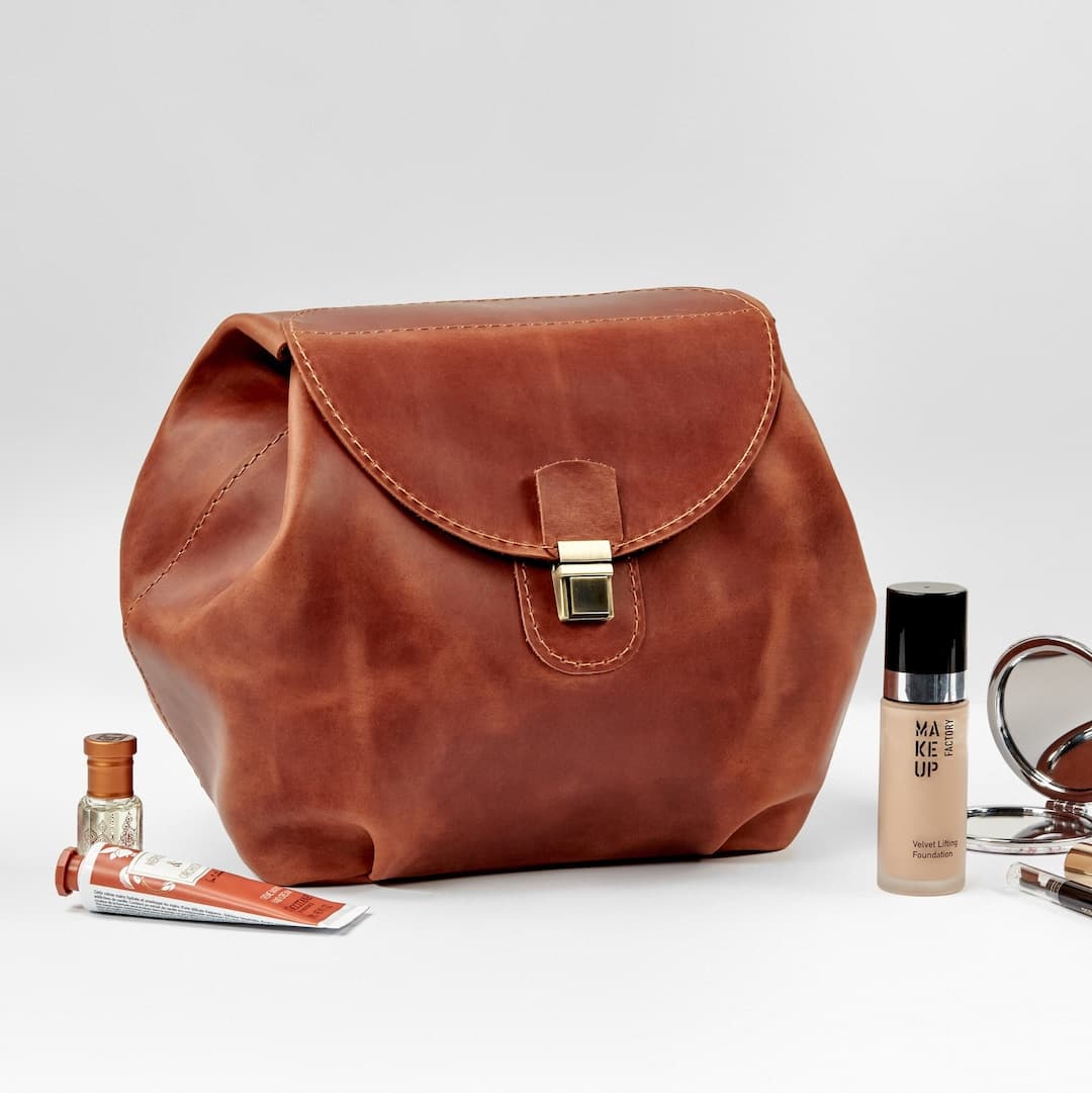 Makeup Bag Personalized, Customized Leather Cosmetic Bag, Leather ...