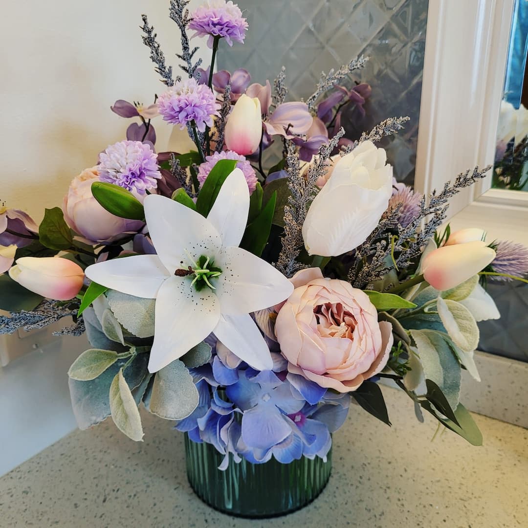 Silk Modern Spring Beachside Bouquet Floral Arrangement - Etsy