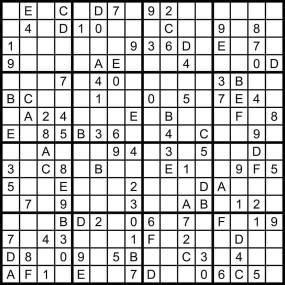 Wie schön Nickel Engagement sudoku a imprimer 16x16 gratuit Jung ...