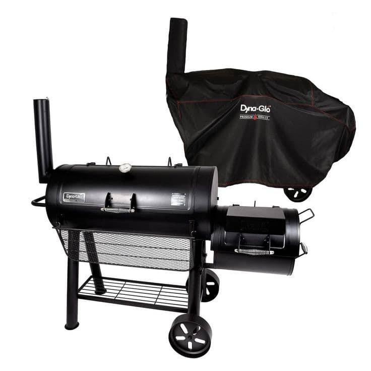 Dyna-Glo Signature Heavy-Duty Barrel Charcoal Grill and Offset Smoker ...